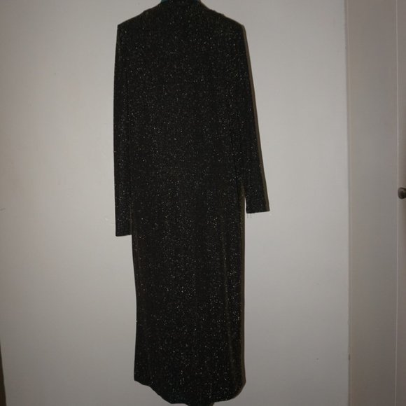 Long Shiny Black and Gold Cardigan - Picture 2 of 4